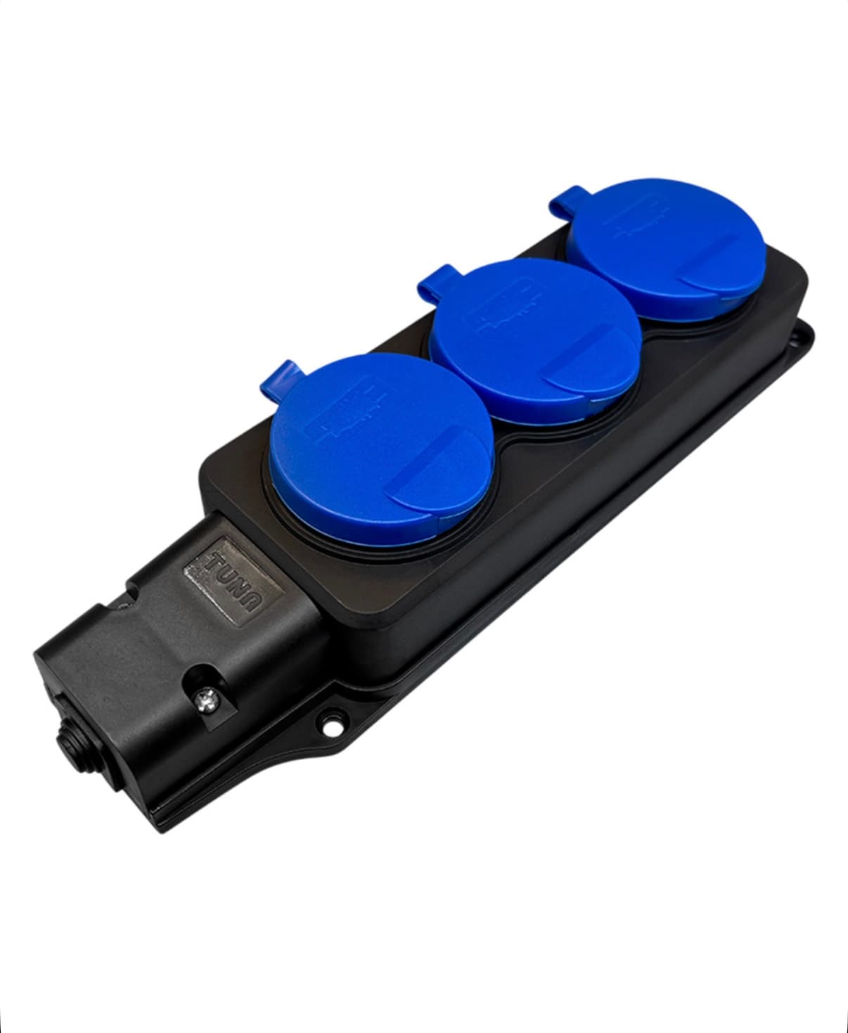 Колодка для удлинителя каучуковая 3 розетки / 16А / уличная, силовая с заземлением